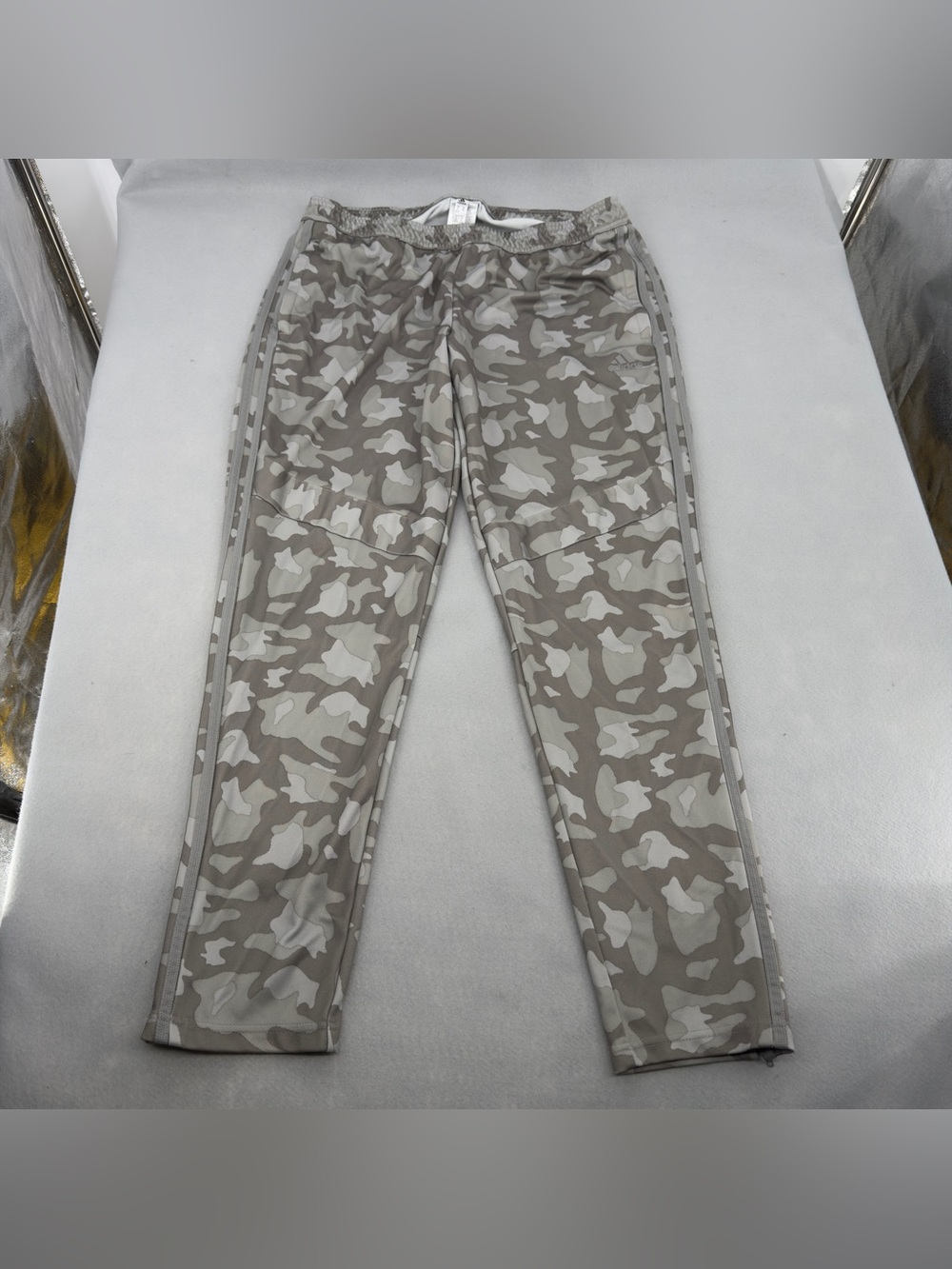 Adidas Tiro Allover Dove Grey Print Camo Track Pants XL Women’s